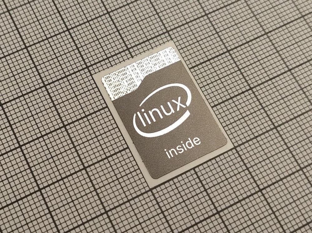 5 x Black & Silver Linux Inside Stickers For The Computer Case 18 x 25 mm