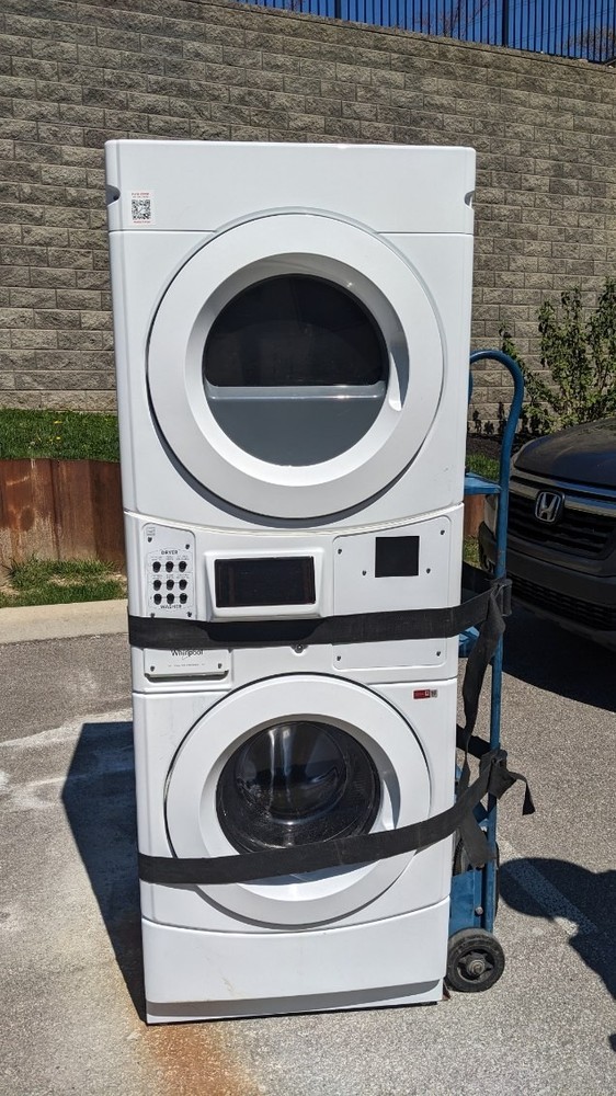 Whirlpool Commercial Stackable Gas Front-Loading Washer & Dryer White Enamel