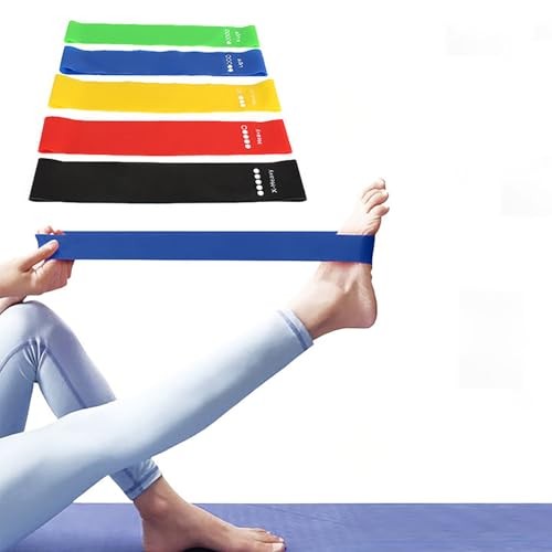 Resistance Loop Exercise Bands with Instruction Guide and Carry Bag, Set 5pcs