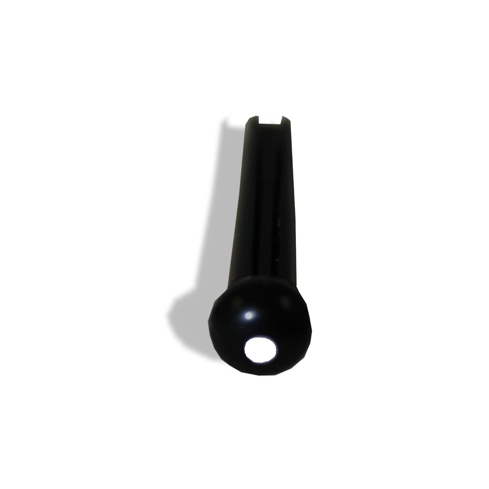 Bridge Pin Set Black Plastic with White Dot 6 String 5mm Slotted 080691BKWH
