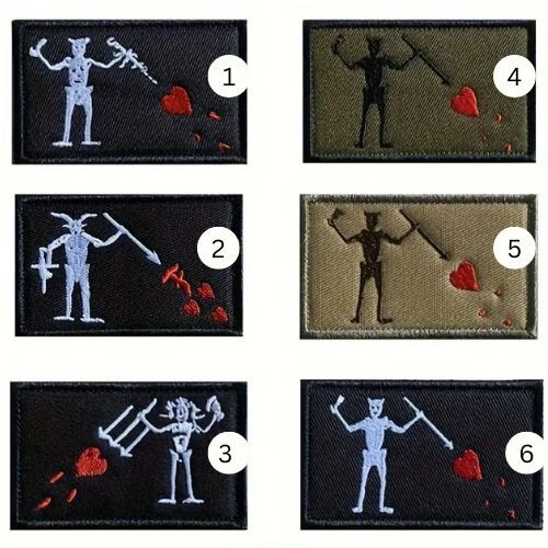 BLACKBEARD PIRATE - JOLLY ROGER Tactical Morale Patch Hook and Loop