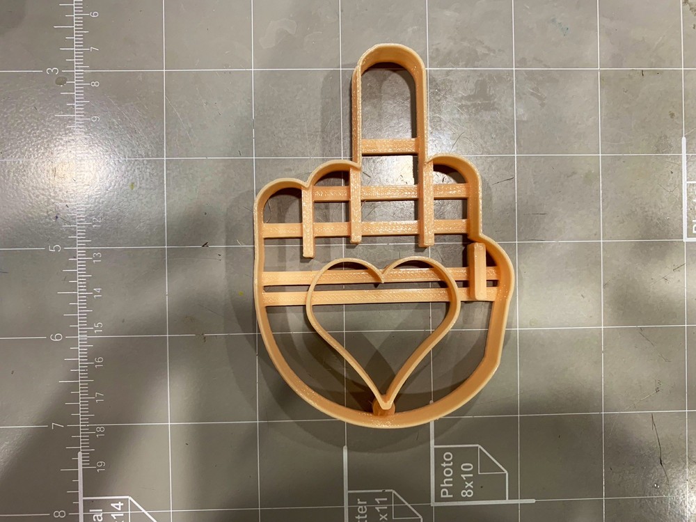 Middle Finger With Heart Imprint Cookie Cutter