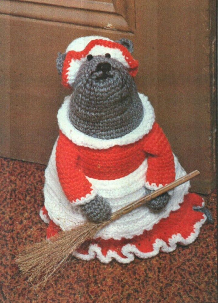 MOUSE DOORSTOP 14" HOME DECOR CROCHET PATTERN INSTRUCTIONS