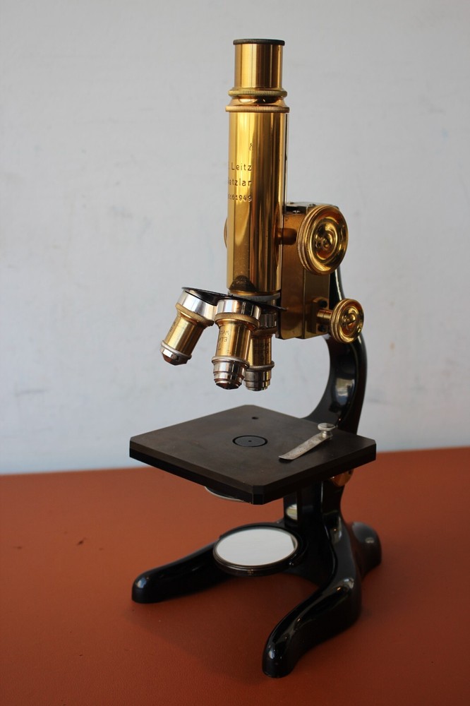 1913 Antique Brass Ernst Leitz Wetzlar Microscope