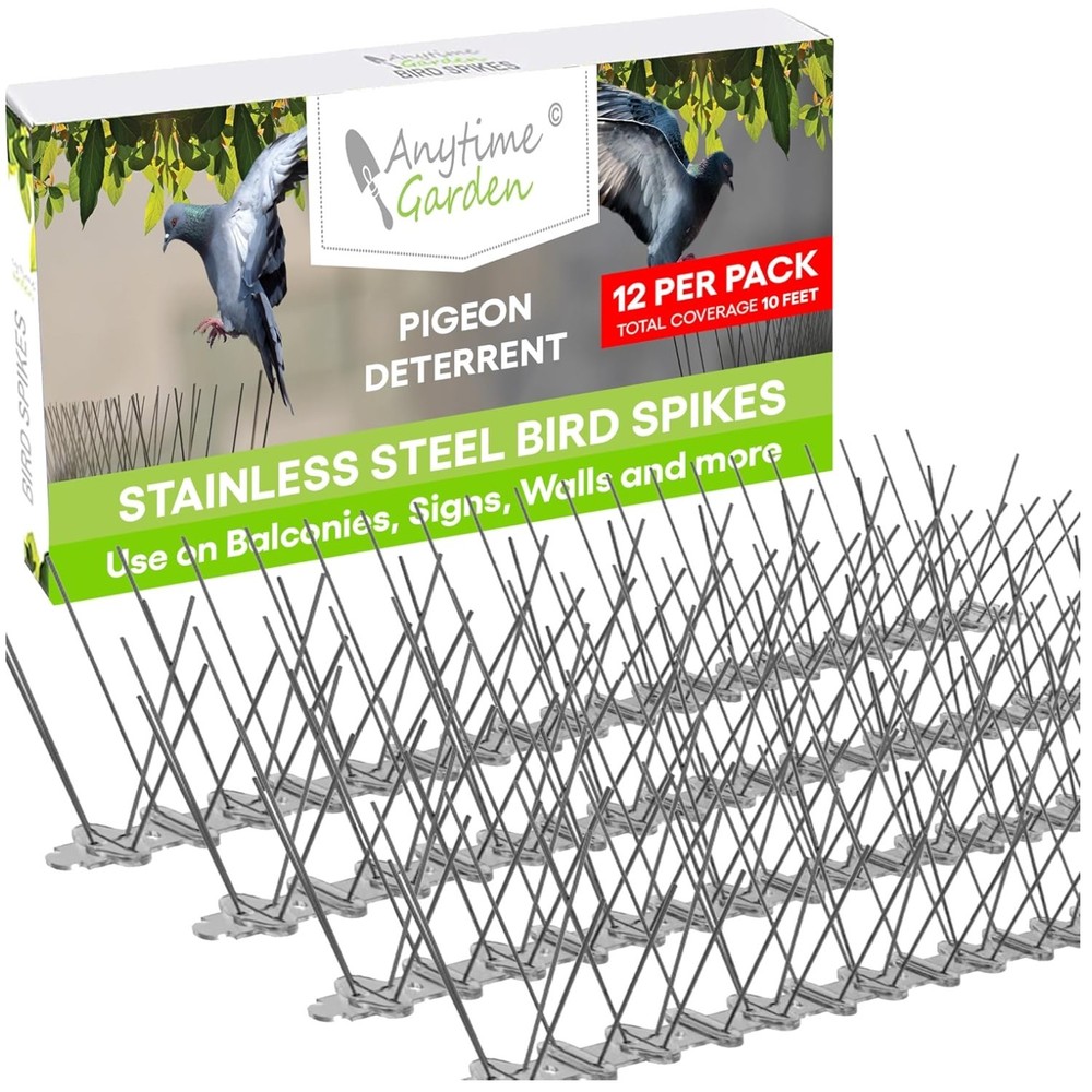 Durable Stainless Steel Bird Spikes - 12 Pack