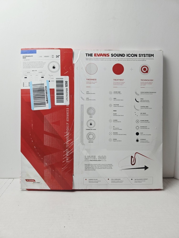 Evans Drumhead Hydraulic Red 14"