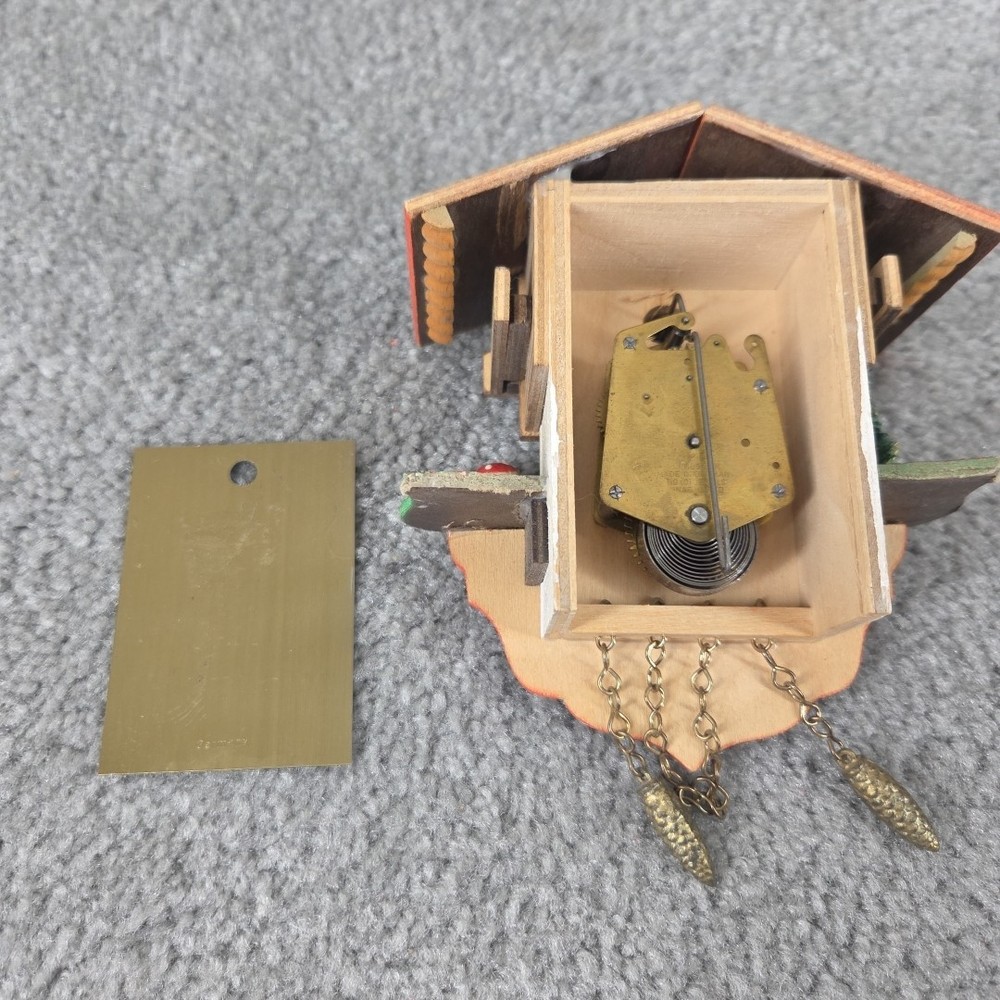 German Miniature Wind Up Cuckoo Clock Tested No Key Mini 5"
