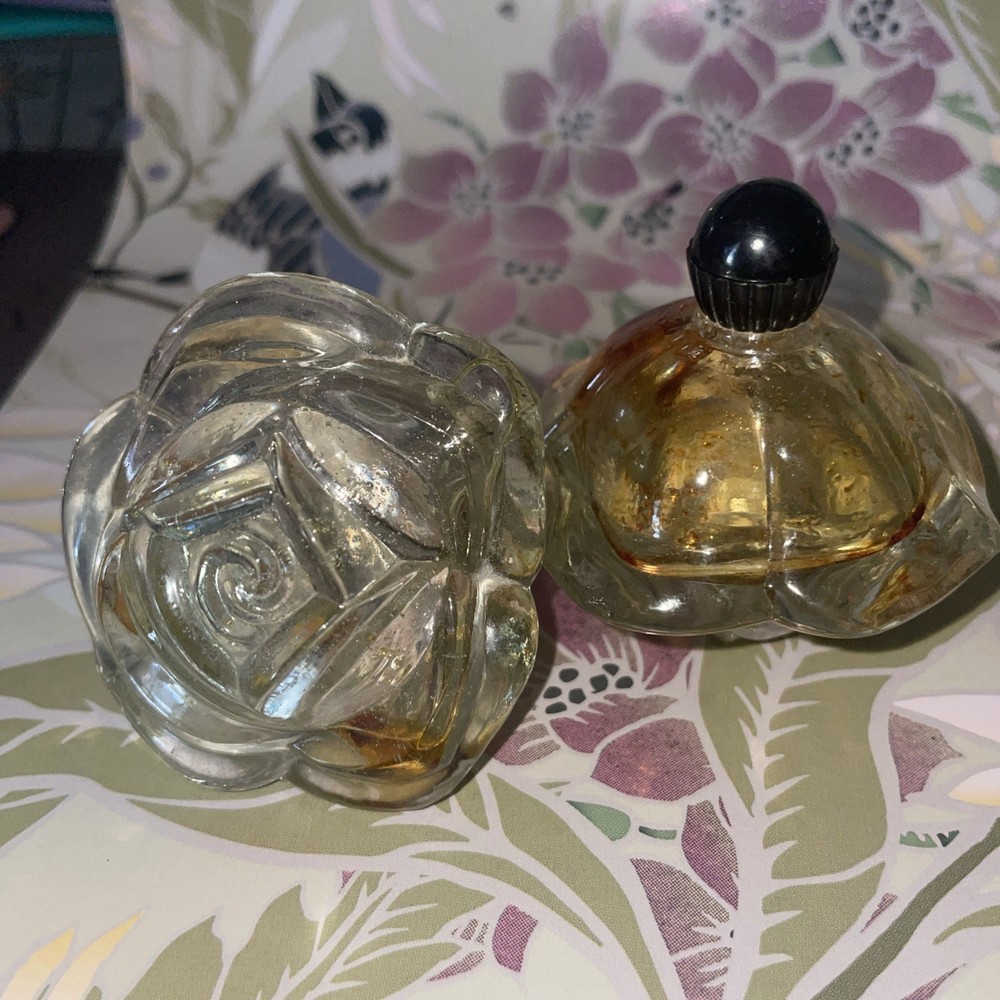 2 Vintage Decorative Perfume Bottle With A Rose-Shaped