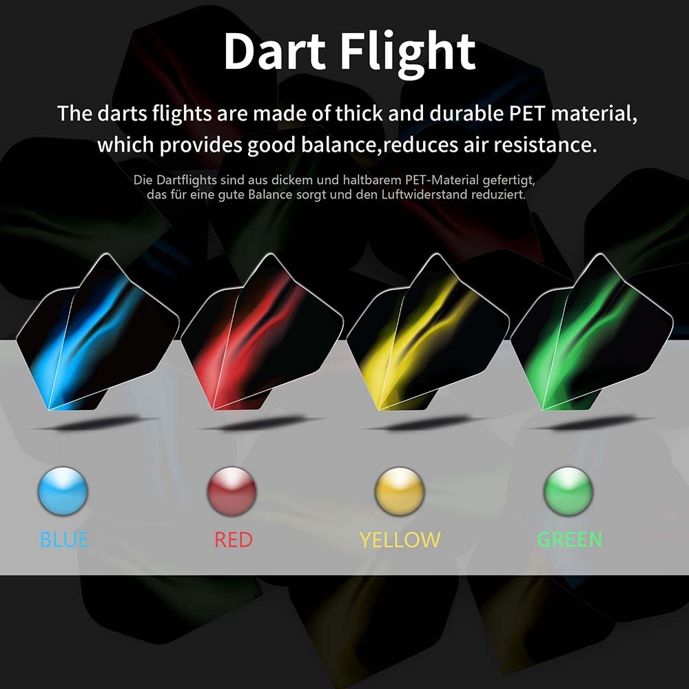 Lightweight Reusable Modern Sleek 12-Piece Replaceable Plastic Soft-Tip Dart Set