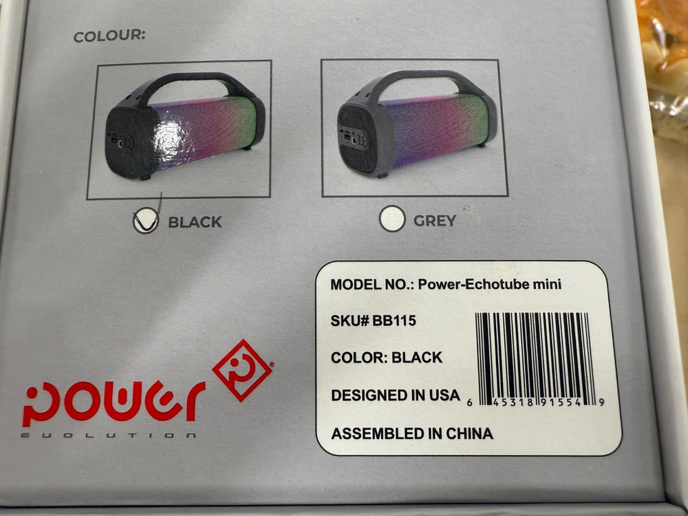 New Power Evolution Echotube Mini Wireless Bluetooth Speaker - Black