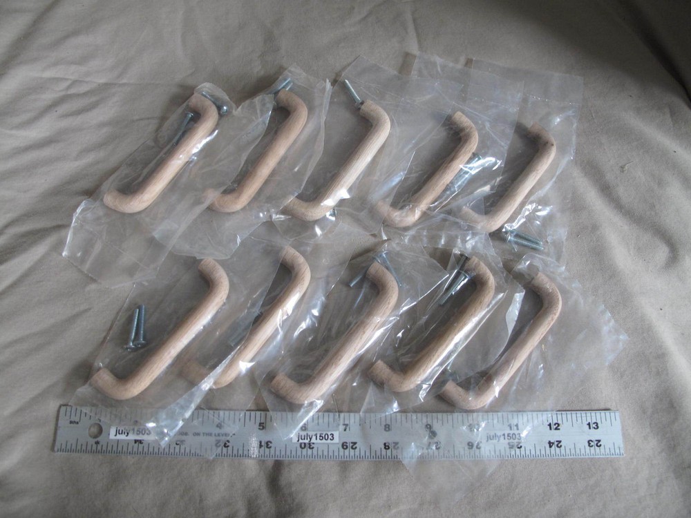 (10) New Epco WP3096 Unfinished Oak Pull 96mm handle drawer