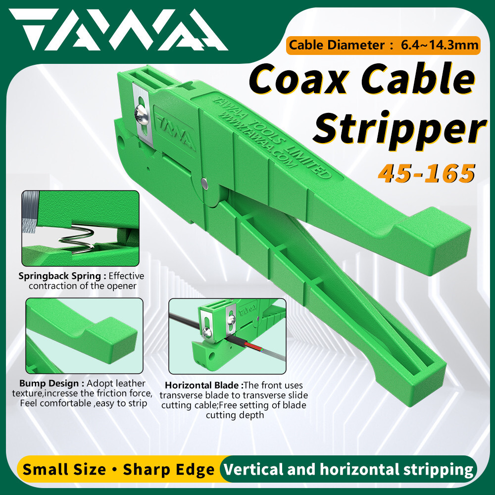 Applicable Diameter 6.4-14.3mm Coax Cable Stripper with One Longitudinal Blade