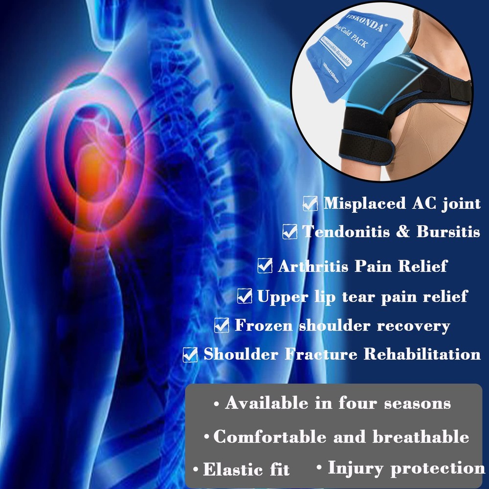 Viskonda Shoulder Brace Sling Immobilizer Rotator Cuff Compression Gel Ice Pack