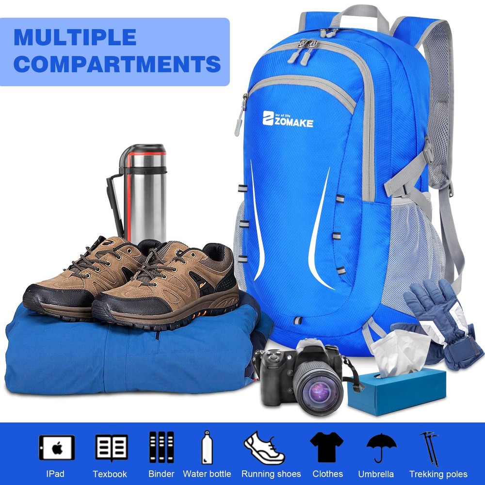 ZOMAKE Lightweight Packable Backpack 35L, Foldable Backpacks 40 L, Dark Blue