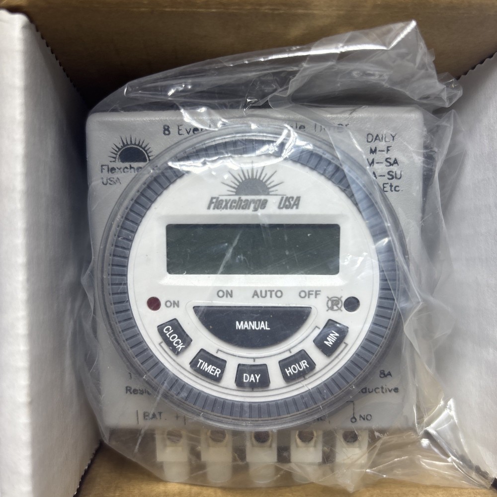 Flexcharge PRGTMR12V Real Time Programmable Digital Timer 12V New In Box
