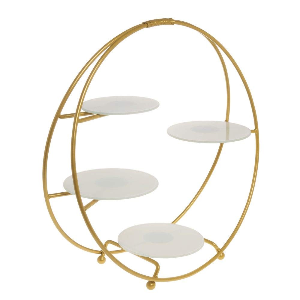 SRG4 OVAL 4TIER BUFFET STAND GOLD