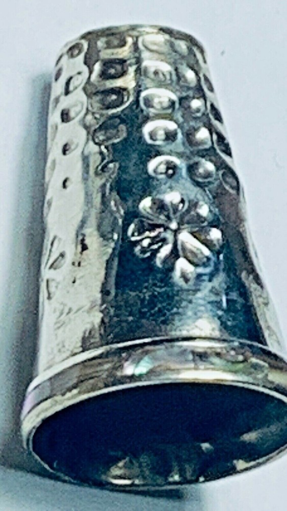 3 Vintage Silver Handmade Thimbles With some Stone work on bottom