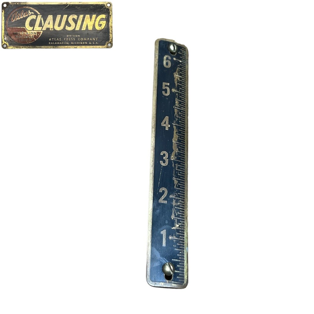 Atlas Clausing 18" Drill Press Depth Indiator Tag / Badge / Gage