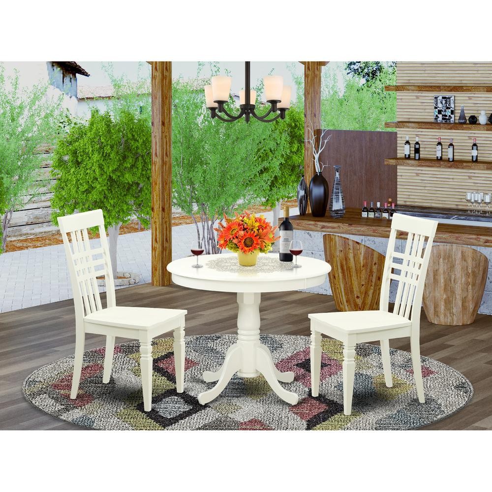 3  Pc  set  with  a  Kitchen  Table  and  2  Wood  Kitchen  Chairs  Having ...
