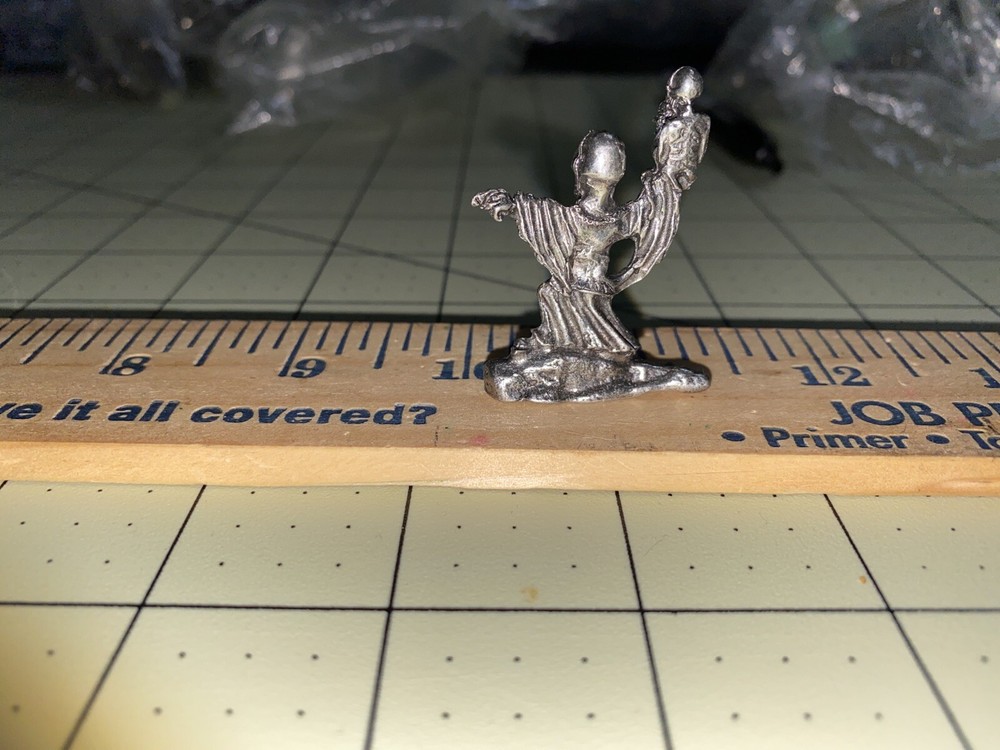 Pewter Skeleton Reaper Figurine Holding Small Skeleton