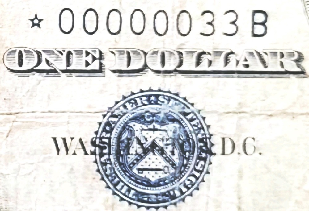 LOW # 00000033* Fancy 2 DIGIT BINARY serial number Silver Certificate $1 1957-B