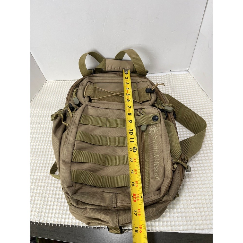 Smith & Wesson Tactical Sling Bag Tan MOLLE Range Backpack Single Strap