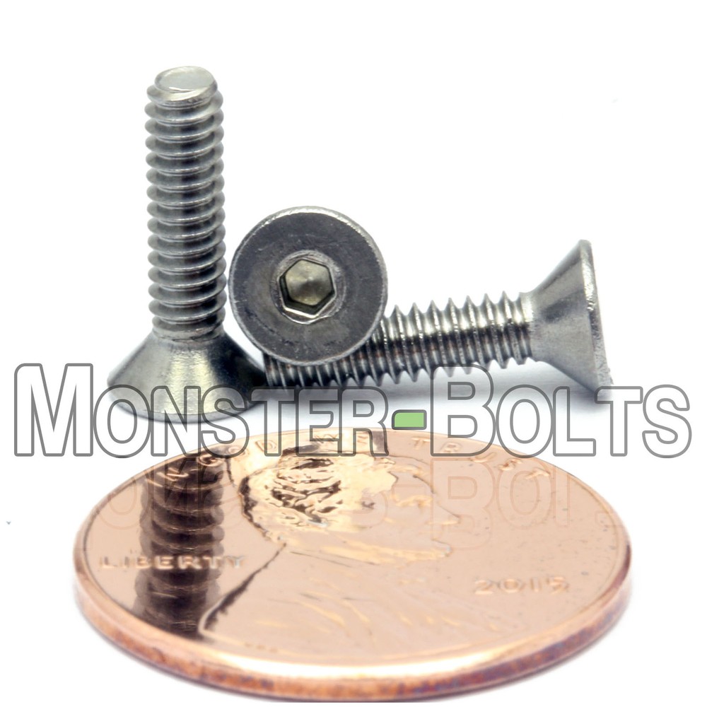 #4-40 Stainless Steel Flat Head Socket Cap Screws, SAE 82° Countersunk 18-8 A2