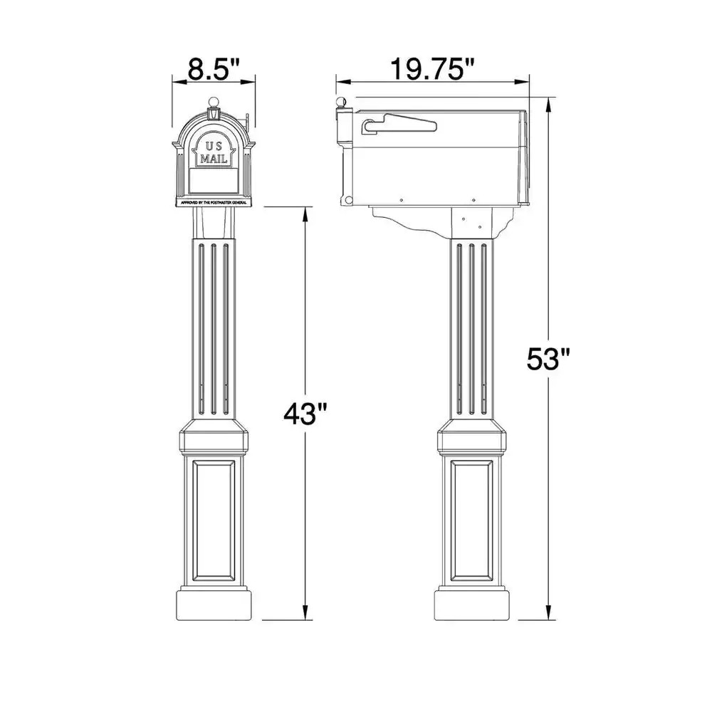 Craftsman Mailbox and Post Kit, White