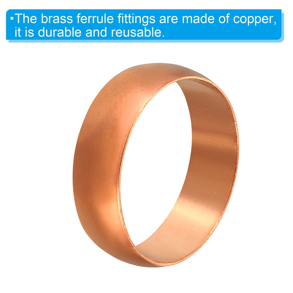 5pcs 22mm Compression Sleeves Ferrules Copper Ferrule Compression Fitting