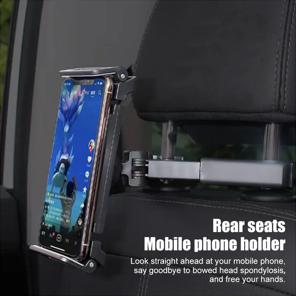 Car Back Seat Headrest Phone Holder Stretchable Tablet Stand Adjustment Bracket