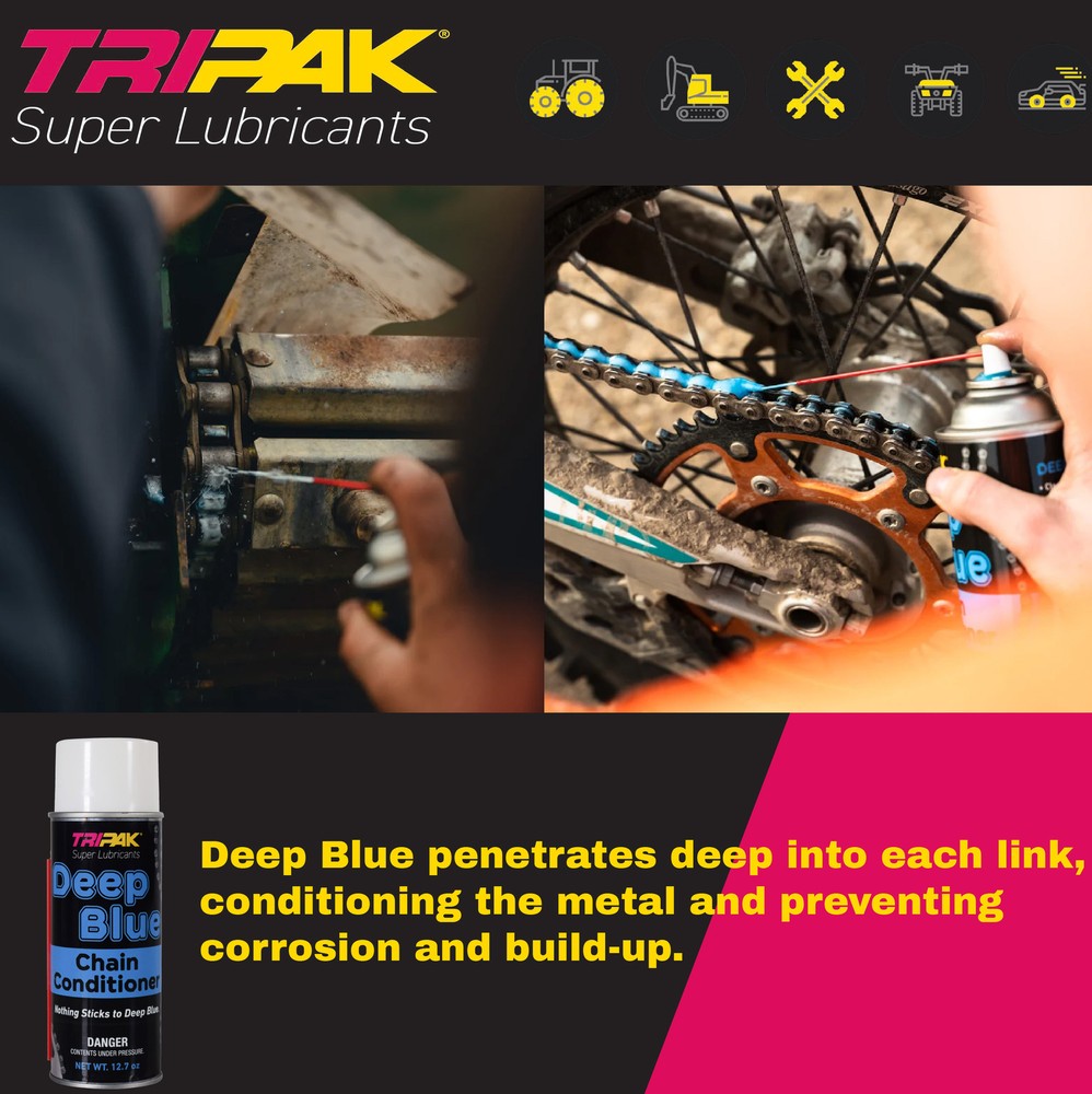 TRIPAK Deep Blue Chain Conditioner - Advanced Anti-Wear Formula (8 Pack)