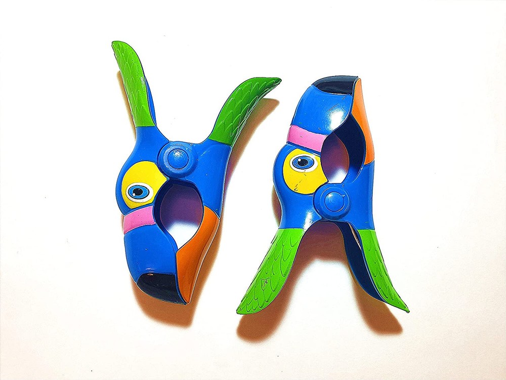Blue Toucan Beach Towel Clips