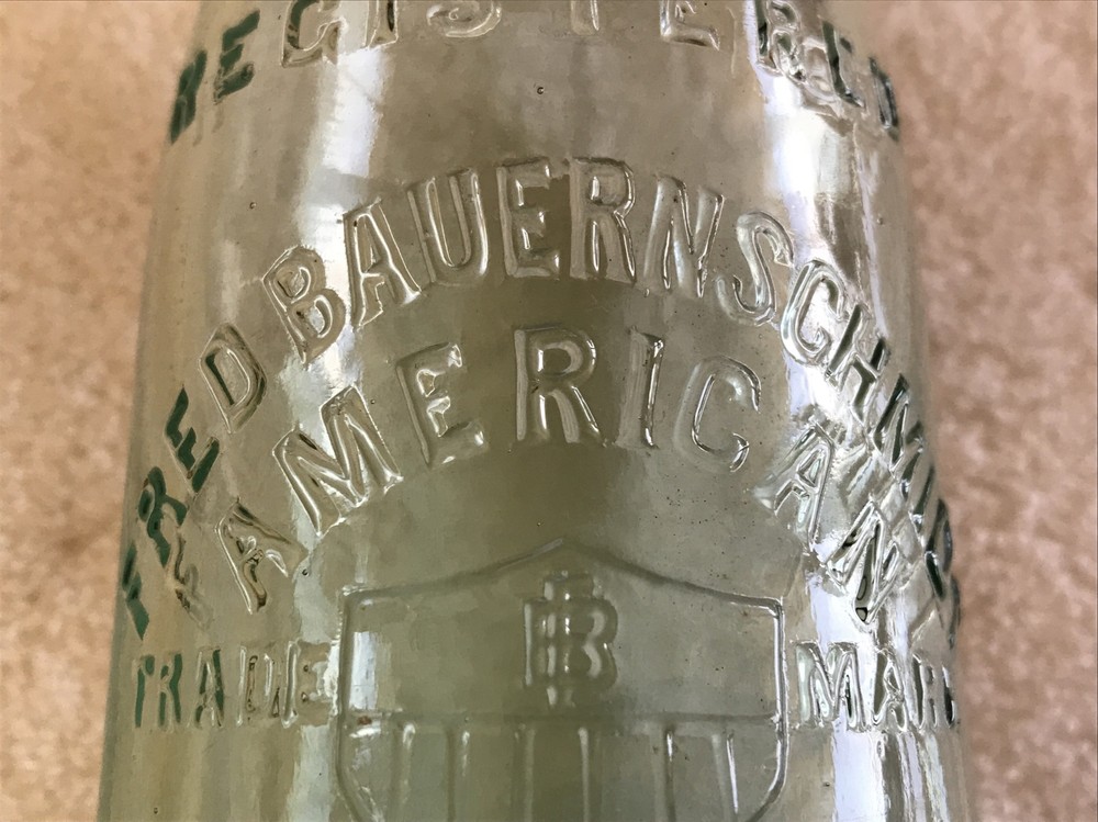 FRED BAUERNSCHMIDT AMERICAN BREWERY EMBOSSED BOTTLE, BALTIMORE MD.
