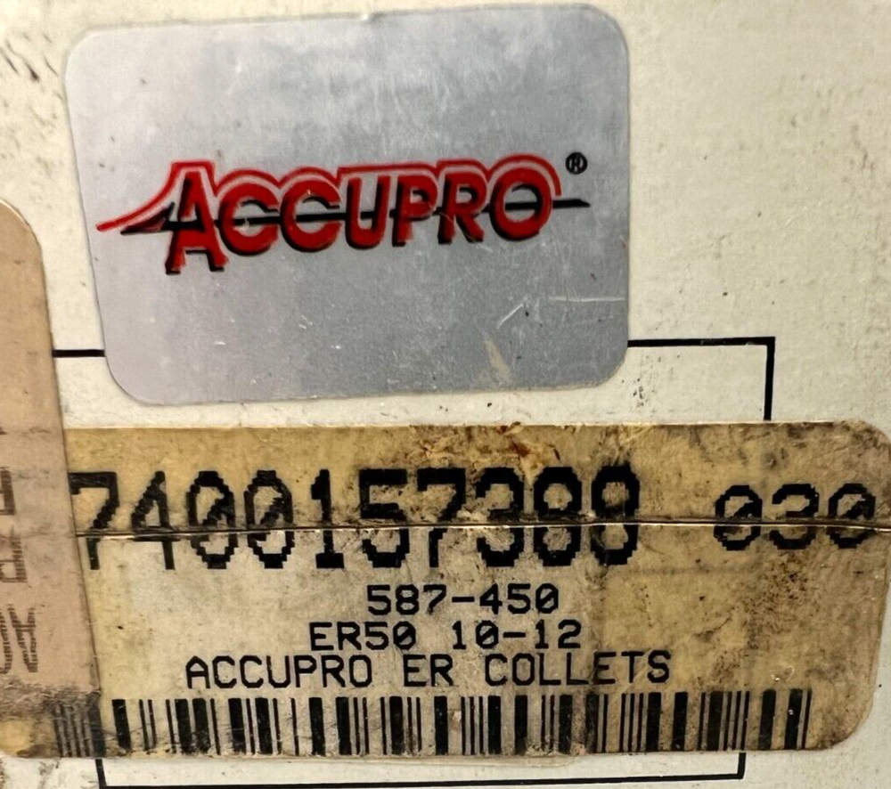 ACCUPRO 10-12 COLLETS ER50 OAL 2"