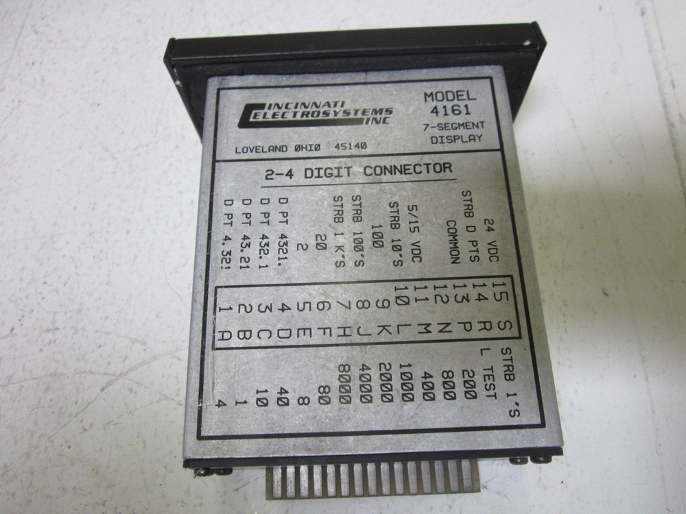 CINCINNATI ELECTROSYSTEMS INC. 4161-4-5-.8-N12 SEGMENT DISPLAY UNMP