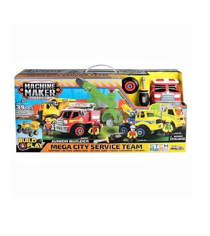 MACHINE MAKER MEGA CITY Service Team 39 pc Build and Play Construction Set