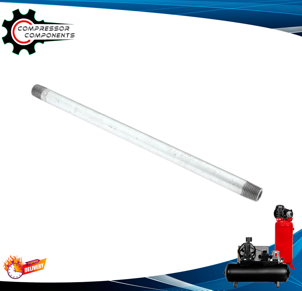 1/4" MNPT X 10" Long Threaded Galvanized Pipe Nipple