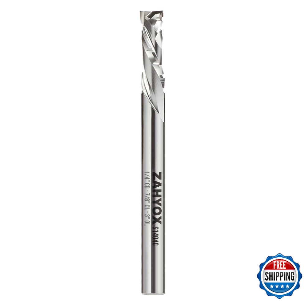 ZahyoX 1/4 Shank Chipbreaker Router Bit, Solid Carbide CNC End Mill Compression