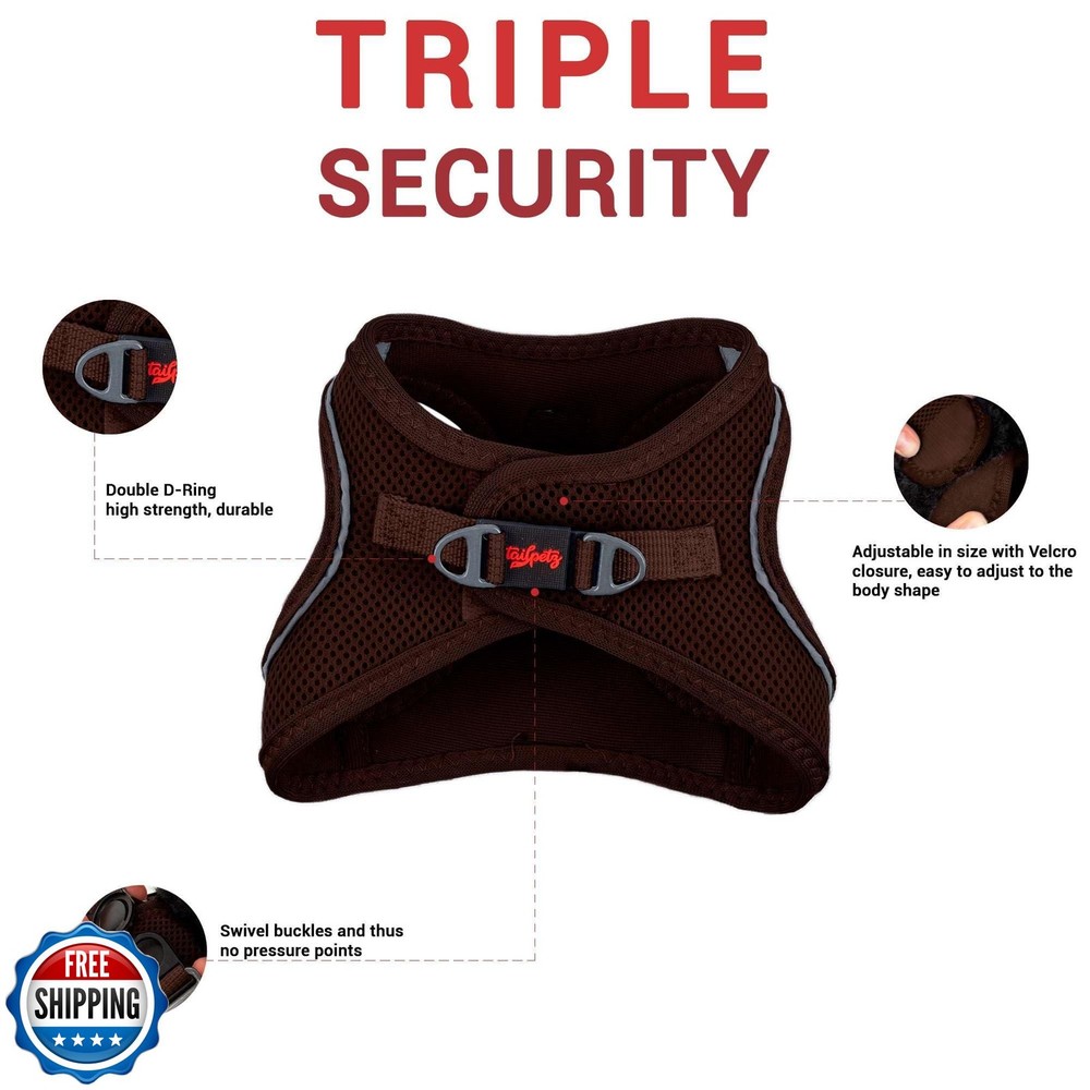 Tailpetz No Pull Step in Dog Harness, Adjustable Reflective Harness for Puppy