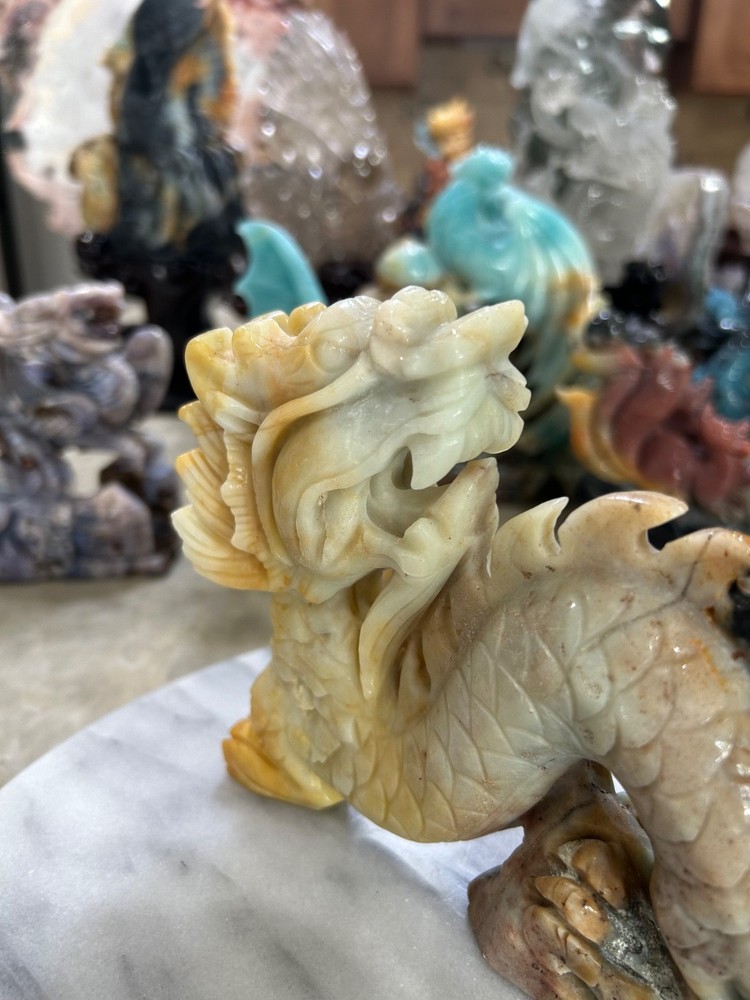 Gorgeous Amazonite Dragon hand carved very unique