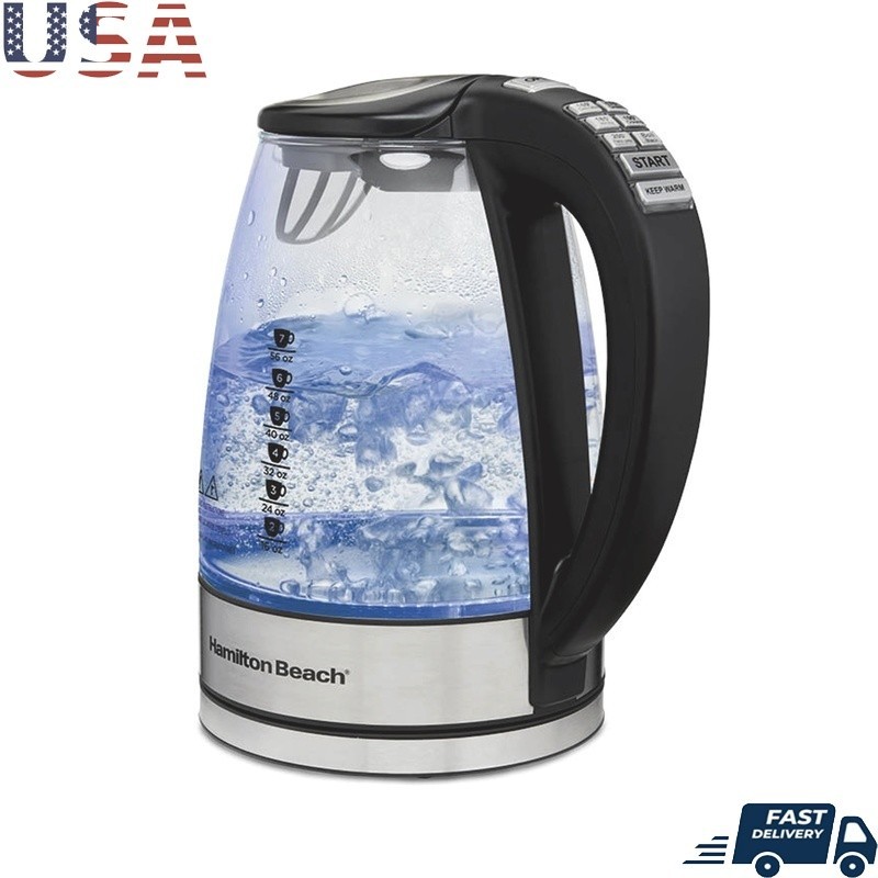 Temperature Control Glass Kettle 1500W Fast Heating 6 Settings Auto Shutoff New