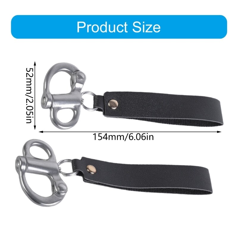 2Pcs SCBA Mask Quick Release Clip with Leather Handle Quick Release Shackle