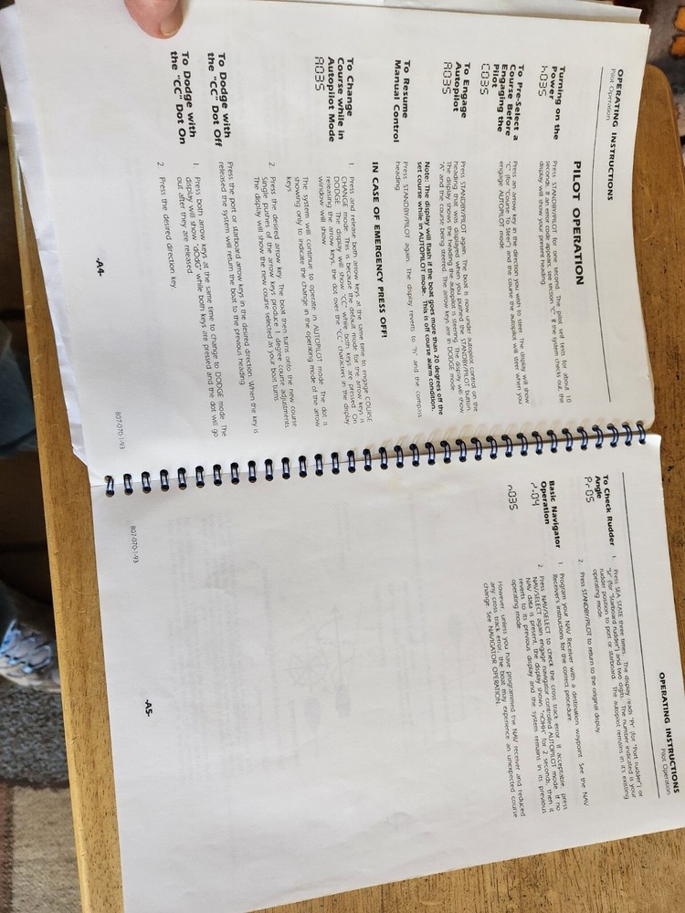 CETREK 707 POWERHELM OPERATORS MANUAL PRE-OWNED