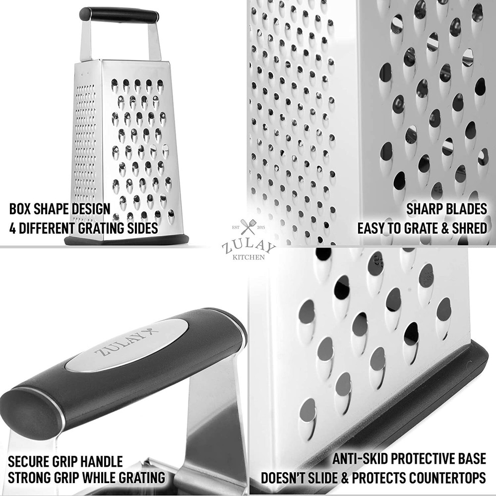 Zulay Cheese Grater with Easy Grip Handle