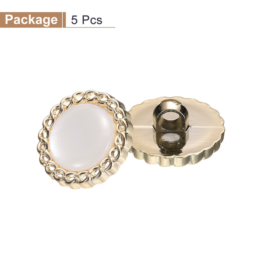 5pcs Gold Pearl Button 21mm 0.41" Thick Sewing Button Style E