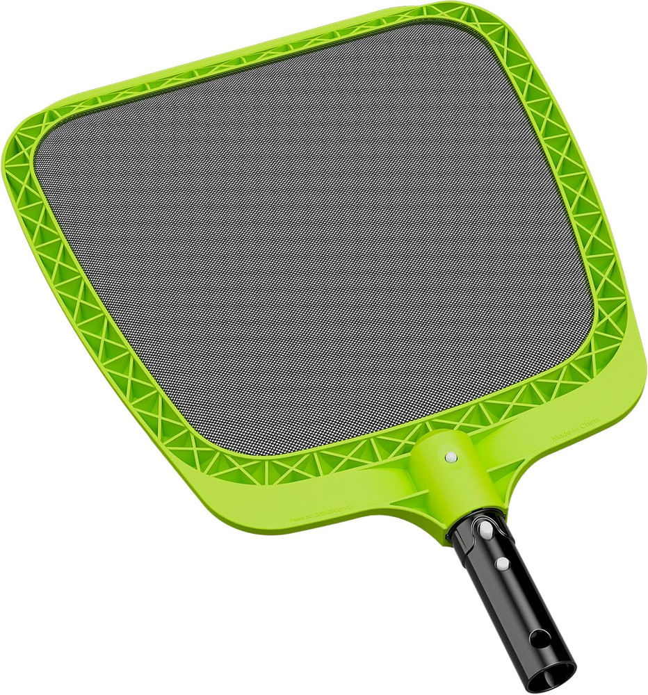 Pool Skimmer Net - Professional Heavy Duty Reinforced Frame Nylon Flat Leaf Rake