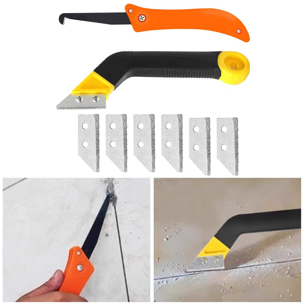 Comprehensive Grout Removal Tool Set with 6 Replacement Blades for Tiles