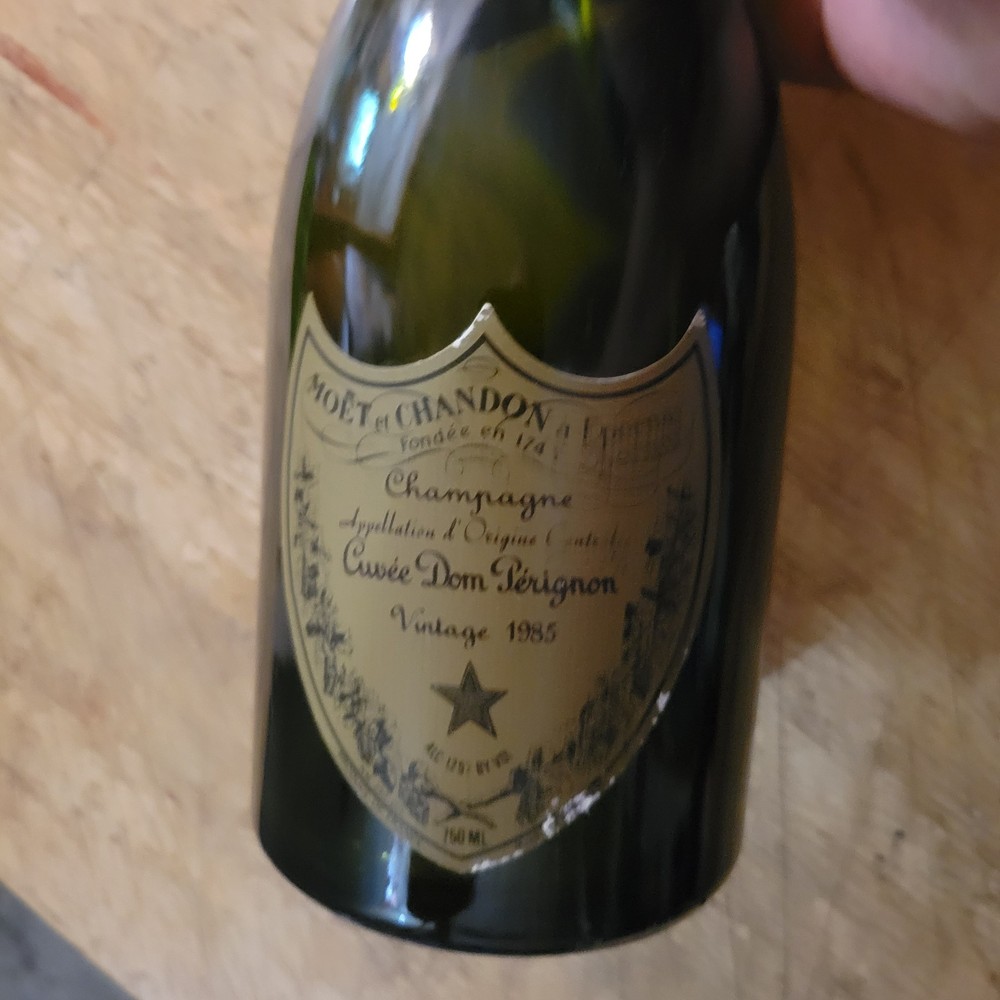 1985 Cuvee Dom Perignon Champagne EMPTY Bottle, Box Cork