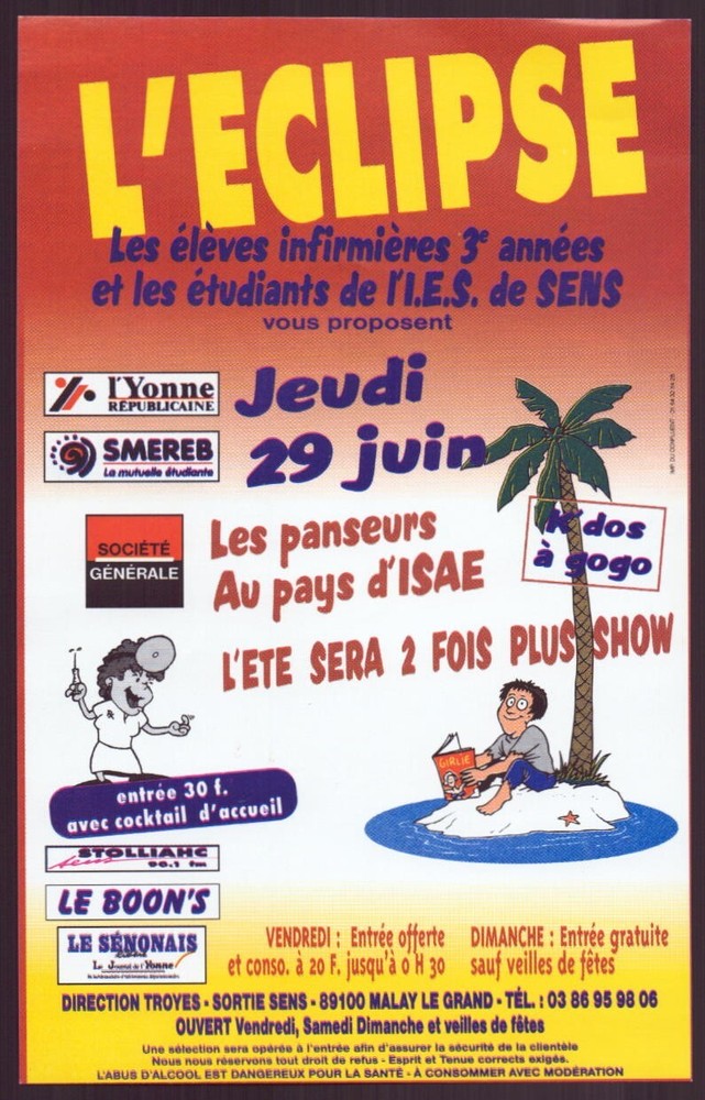 Advertising flyer "The Eclipse" Disco in Malay the Great