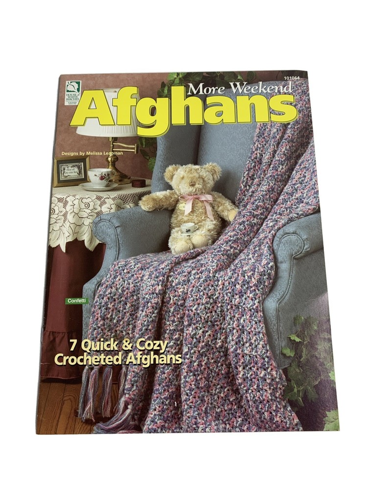 Crochet Pattern Book More Weekend Afghans 7 Designs 101064 Leapman White Birches
